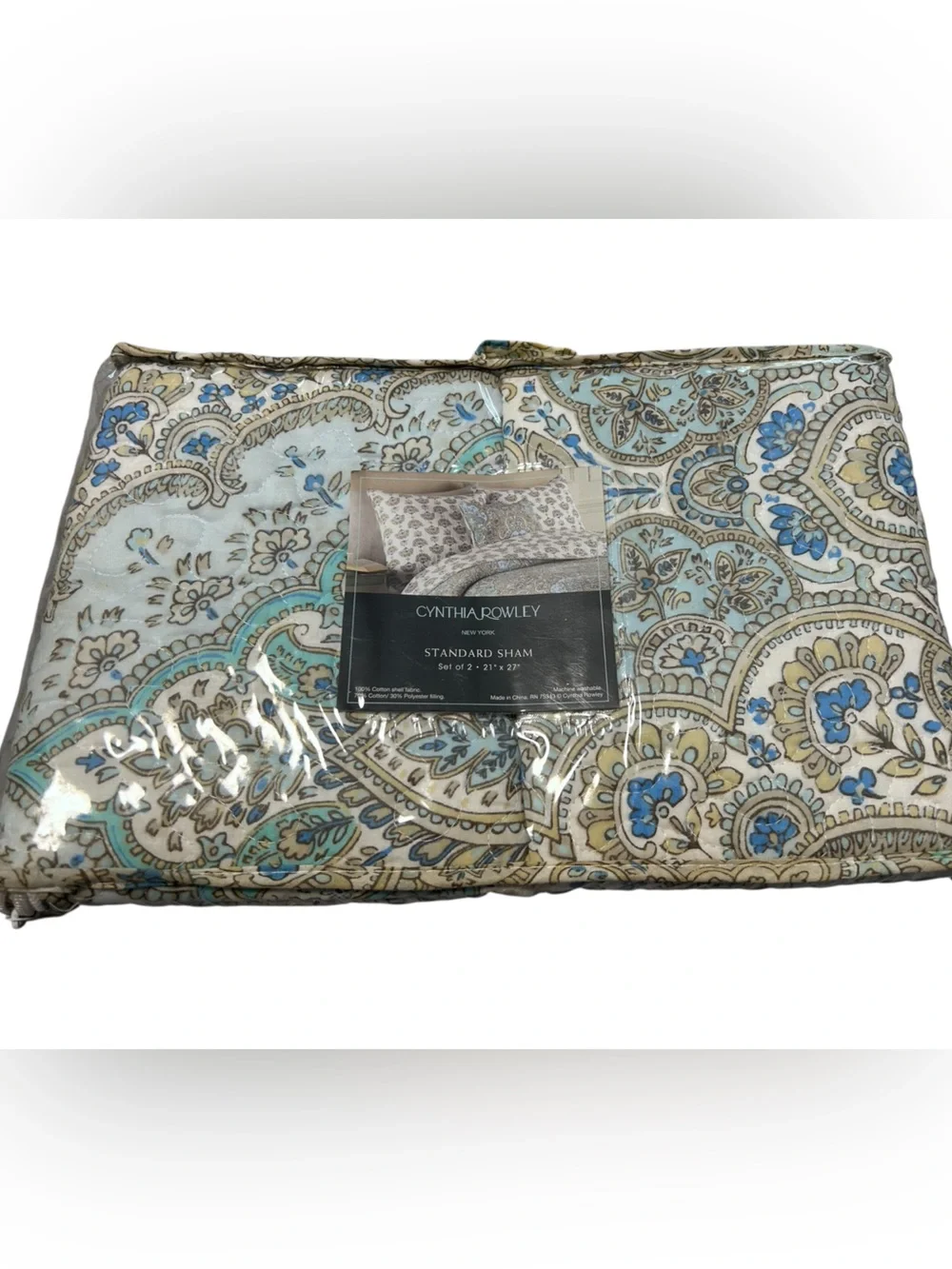 Cynthia Rowley Blue Paisley Pillow Shams Set of 2 NWT
